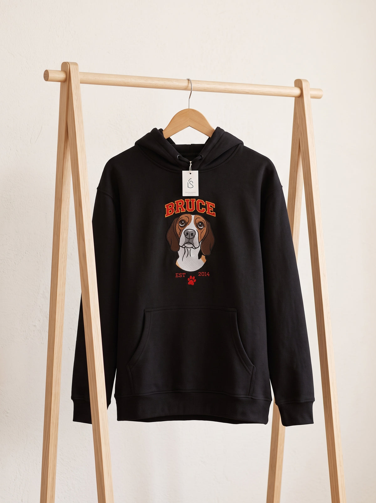 Sudadera  bordado grande central de estilo caricatura (Hoodie)