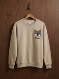 Sudadera bordado pequeño de estilo caricatura (Crewneck)